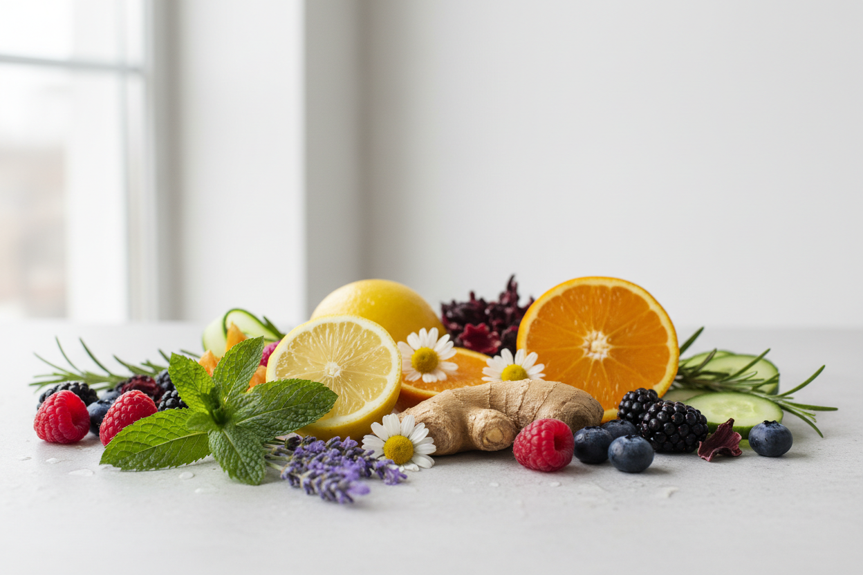 100% Natural Ingredients

We craft every drink using clean, pure botanicals, fruits, and herbs—no artificial flavors, no harsh additives. (make it real photo)