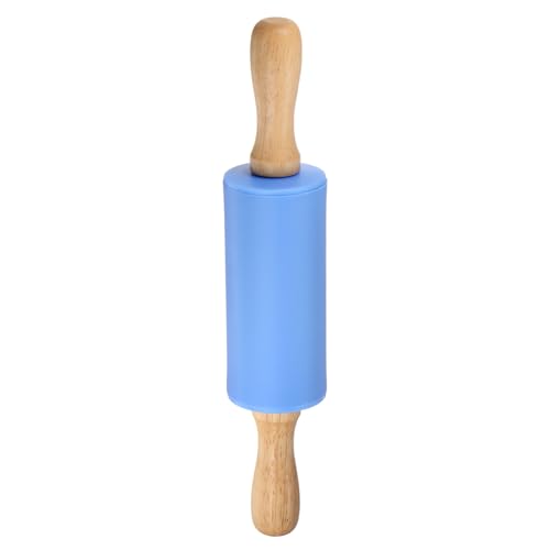 Silicone Rolling Pins for Baking 9 Inch Wooden Handle Non Stick Rolling Pin Small Roller Playdough Rolling Pins for Dough Pizza Pastry Fondant Kitchen