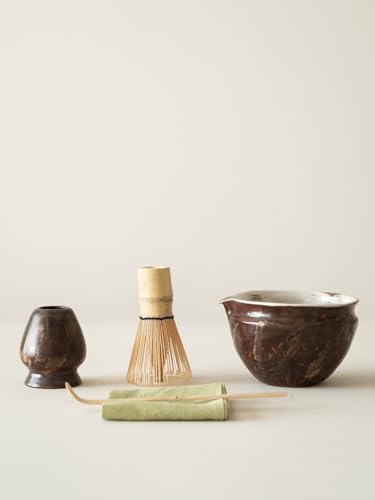 Matcha Set with Handmade Ceramic Bowl & Bamboo Whisk