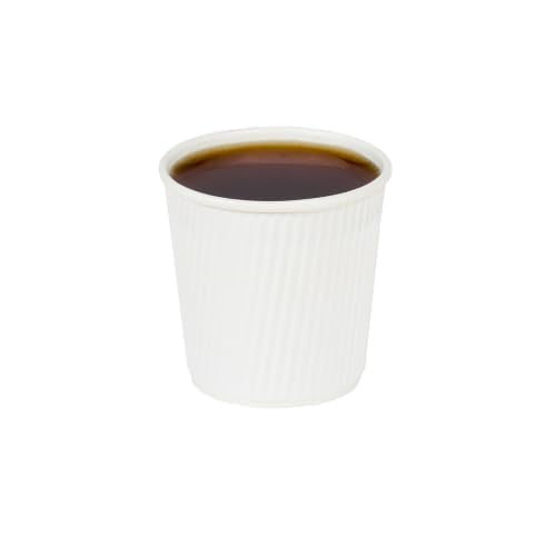 Ripple Wall Coffee Cups 500 Count 4 Ounce Insulated White Paper Cups