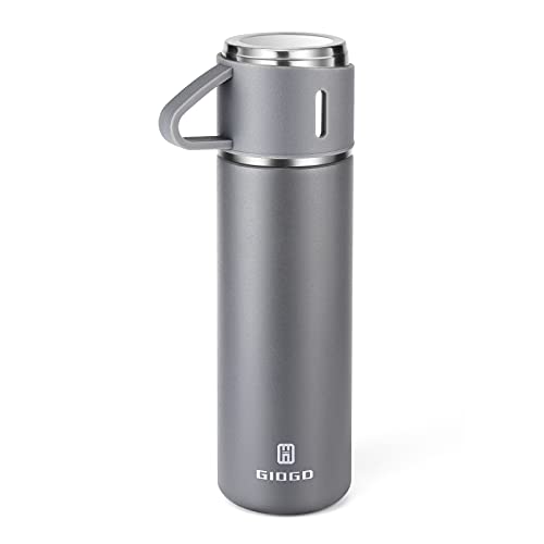 Stainless Steel Thermo 16.9oz Vacuum Insulated Bottle with Cup for Coffee Hot drink and Cold drink water flask
