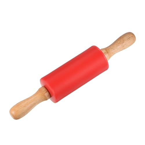Silicone Rolling Pins for Baking 9 Inch Wooden Handle Non Stick Rolling Pin Small Roller Playdough Rolling Pins for Dough Pizza Pastry Fondant Kitchen