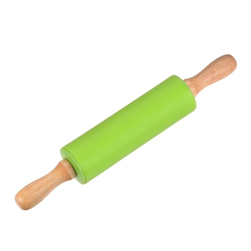 Silicone Rolling Pins for Baking 12 Inch Wooden Handle Non Stick Rolling Pin Small Roller Playdough Rolling Pins for Dough Pizza Pastry Fondant Kitchen