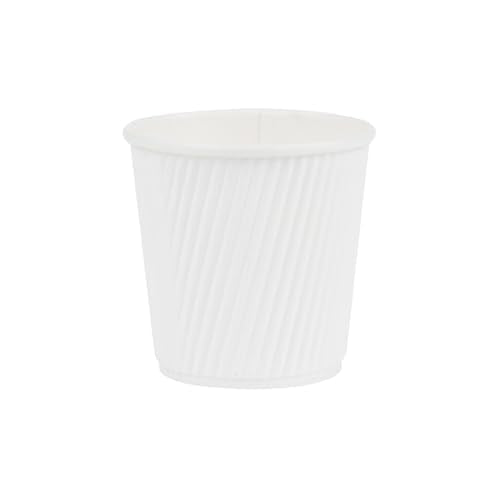 Ripple Wall Coffee Cups 500 Count 4 Ounce Insulated White Paper Cups