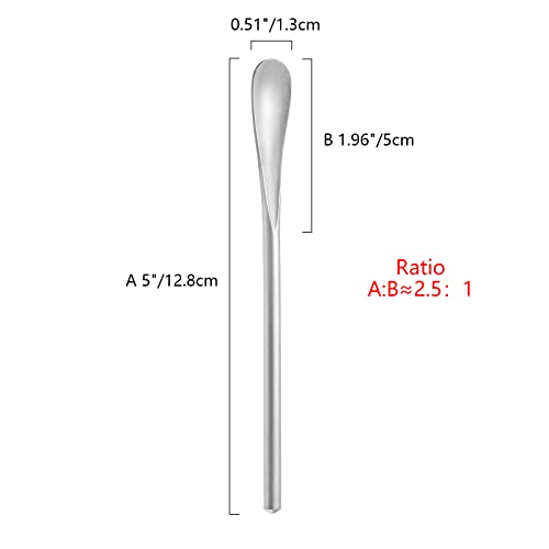 8-Pack 5.0" / 12.8cm 304 Stainless Steel Stirring & Mixing Spoon – Reusable Bar Tool for Coffee, Tea, Iced Drinks & Cocktails (8 Count)