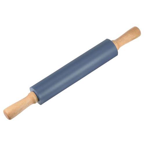 Silicone Rolling Pins for Baking 17 Inch Wooden Handle Non Stick Rolling Pin Small Roller Playdough Rolling Pins for Dough Pizza Pastry Fondant Kitchen