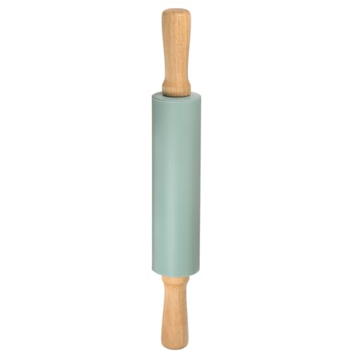 Silicone Rolling Pins for Baking 15 Inch Wooden Handle Non Stick Rolling Pin Small Roller Playdough Rolling Pins for Dough Pizza Pastry Fondant Kitchen