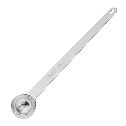 1PCS 2/3TBSP(10ml) Extra Long Handle Measuring Spoon, 18/8 Stainless Steel
