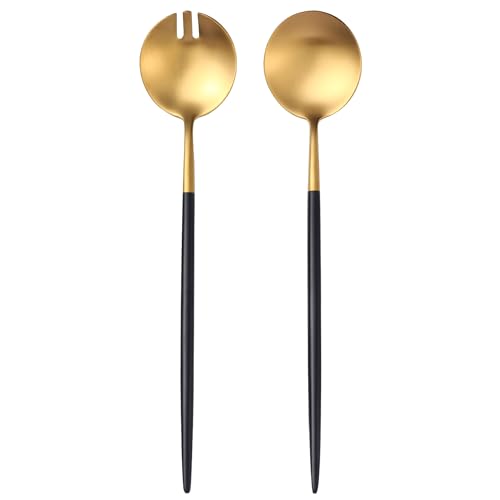 Black Gold Salad Serving Utensils (2 Count)