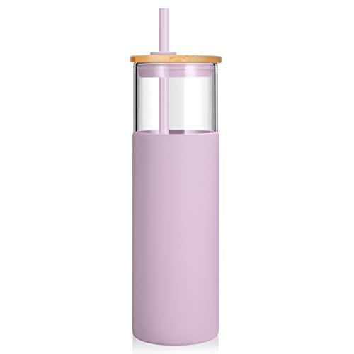 32 oz Glass Tumbler with Lids and Straws