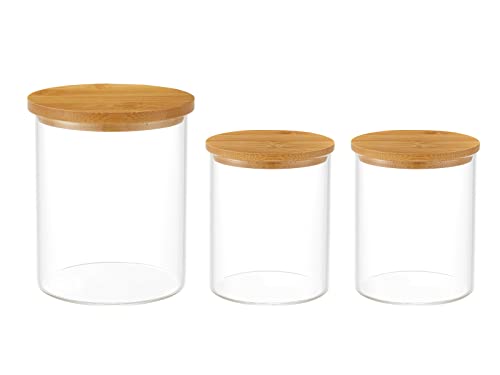 3 Pack Glass Qtip Holder Dispenser for Cotton Swab Ball (3 Count)