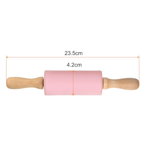 Silicone Rolling Pins for Baking 9 Inch Wooden Handle Non Stick Rolling Pin Small Roller Playdough Rolling Pins for Dough Pizza Pastry Fondant Kitchen