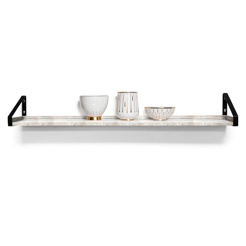 Shelving Wall Mounted Real Solid Wood Rustic Bracket Ledge