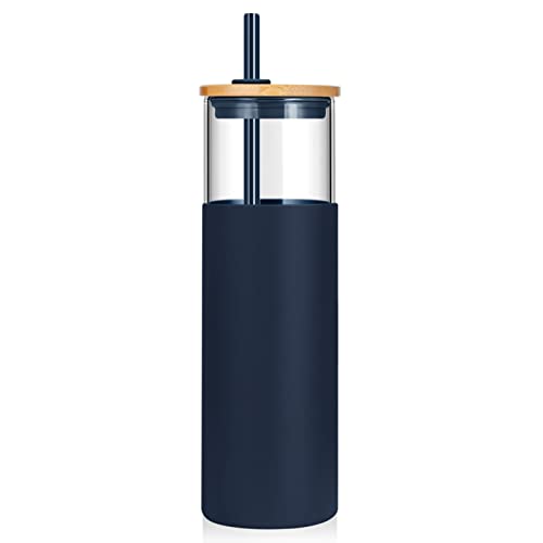 32 oz Glass Tumbler with Lids and Straws