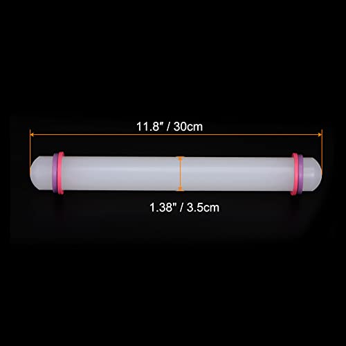 Fondant Rolling Pin 12 Inch x 1.38 Inch Adjustable Guide Rings Non