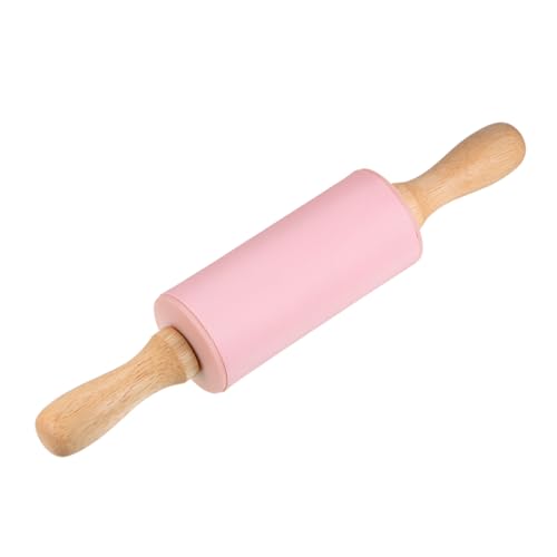 Silicone Rolling Pins for Baking 9 Inch Wooden Handle Non Stick Rolling Pin Small Roller Playdough Rolling Pins for Dough Pizza Pastry Fondant Kitchen