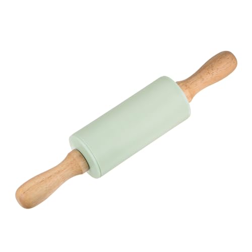Silicone Rolling Pins for Baking 9 Inch Wooden Handle Non Stick Rolling Pin Small Roller Playdough Rolling Pins for Dough Pizza Pastry Fondant Kitchen