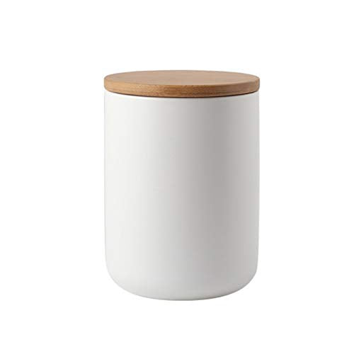 Ceramic Storage Containers with Airtight Seal Bamboo Lids Kitchen Canisters for Tea Spice Seasoning Sugar Coffee