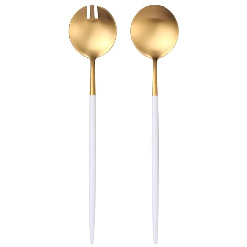 White Gold Salad Serving Utensils (2 Count)
