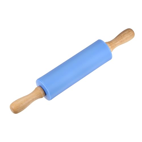 Silicone Rolling Pins for Baking 12 Inch Wooden Handle Non Stick Rolling Pin Small Roller Playdough Rolling Pins for Dough Pizza Pastry Fondant Kitchen