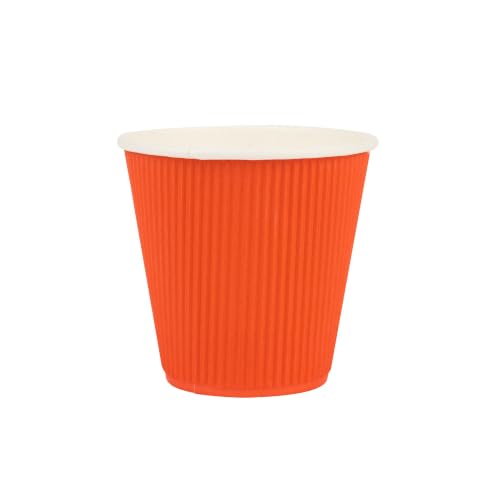 Ripple Wall Coffee Cups 500 Count 8 Ounce Insulated Tangerine Orange Paper Cups