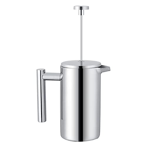 Double Walled Stainless Steel French Press Coffee Maker 12 oz