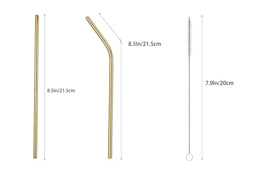 10 Pcs Stainless Steel Straws