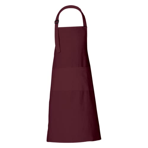 Chef Apron for Women Men with Pockets Cotton Kitchen Cooking Full Length Aprons Tawny Port
