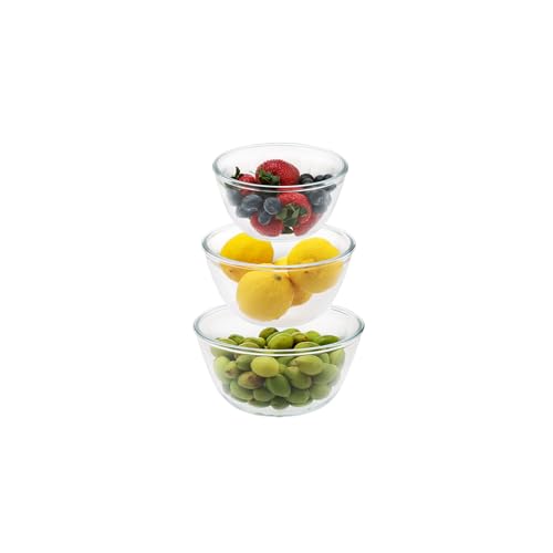 Small 3pc Glass Mixing Bowls Sets