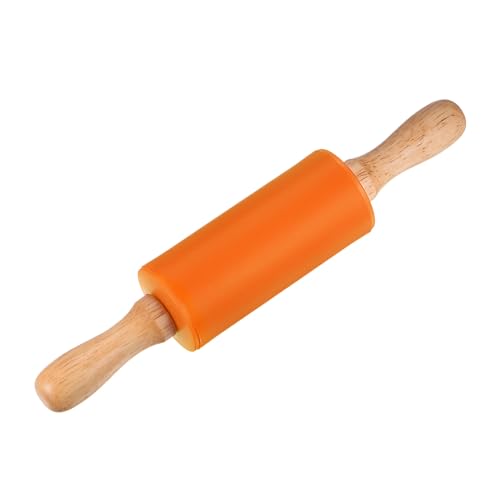 Silicone Rolling Pins for Baking 9 Inch Wooden Handle Non Stick Rolling Pin Small Roller Playdough Rolling Pins for Dough Pizza Pastry Fondant Kitchen