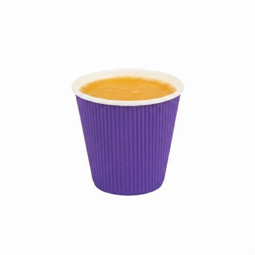 Ripple Wall Coffee Cups 25 Count 8 Ounce Insulated Royal Purple Paper Cups