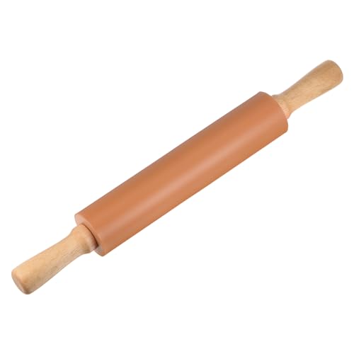 Silicone Rolling Pins for Baking 17 Inch Wooden Handle Non Stick Rolling Pin Small Roller Playdough Rolling Pins for Dough Pizza Pastry Fondant Kitchen
