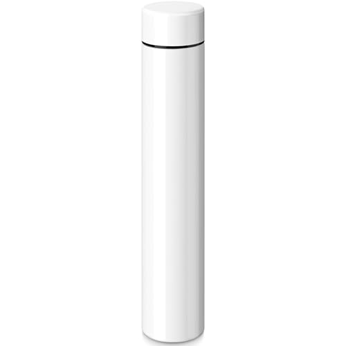 1 Pack White Slim Stainless Steel Water Bottle 8.8 oz