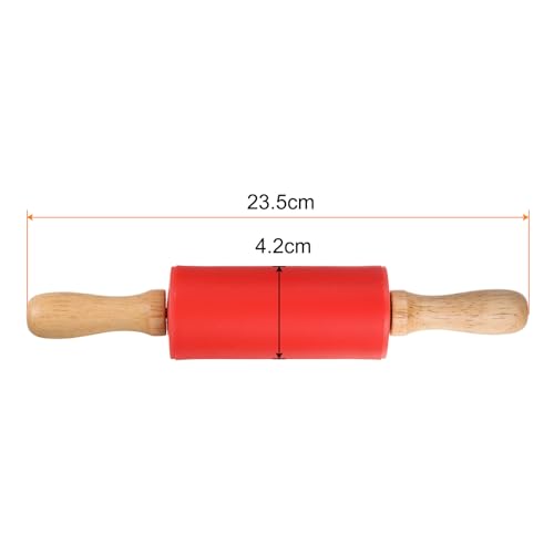 Silicone Rolling Pins for Baking 9 Inch Wooden Handle Non Stick Rolling Pin Small Roller Playdough Rolling Pins for Dough Pizza Pastry Fondant Kitchen