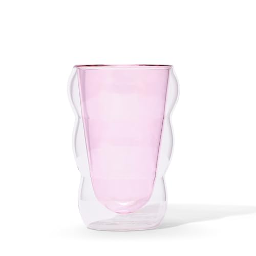 Pink Glass Cloud Cup 12 oz Double
