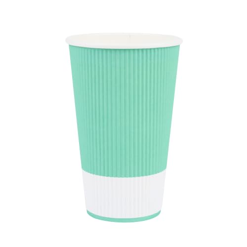 16 Ounce Paper Cups Pack of 25 Ripple Wall Disposable Cups (25 Count)