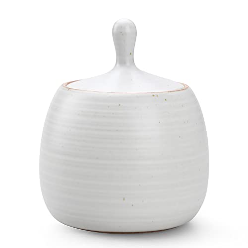 Kitchen Canisters Ceramic Storage Jar with Silicone Airtight Lid White