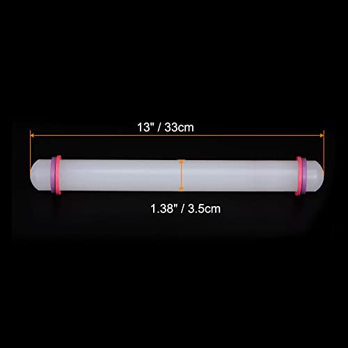 Fondant Rolling Pin 13 Inch x 1.38 Inch Adjustable Guide Rings Non