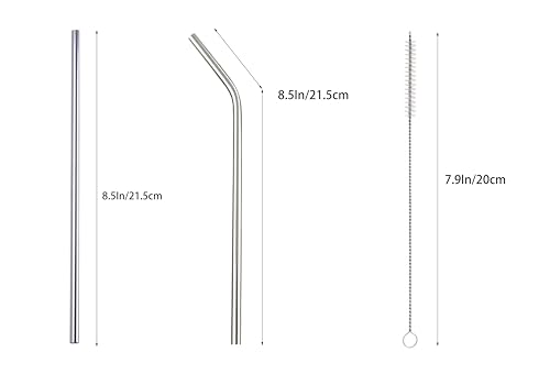 10 Pcs Stainless Steel Straws