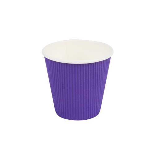 Ripple Wall Coffee Cups 25 Count 8 Ounce Insulated Royal Purple Paper Cups