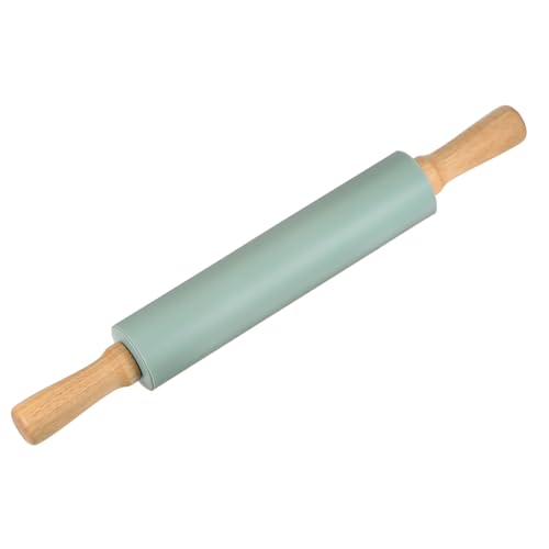 Silicone Rolling Pins for Baking 17 Inch Wooden Handle Non Stick Rolling Pin Small Roller Playdough Rolling Pins for Dough Pizza Pastry Fondant Kitchen
