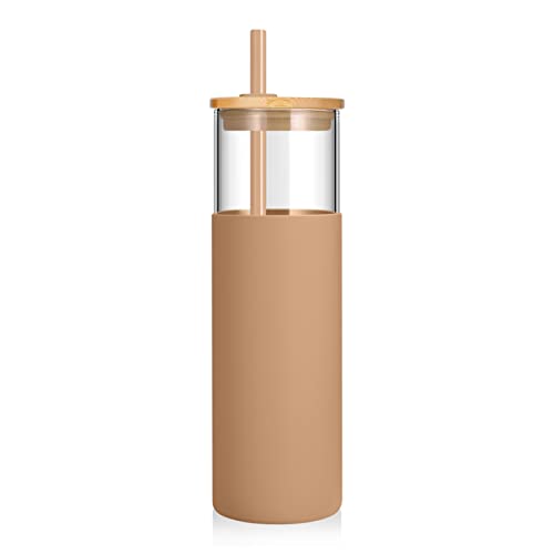 32 oz Glass Tumbler with Lids and Straws