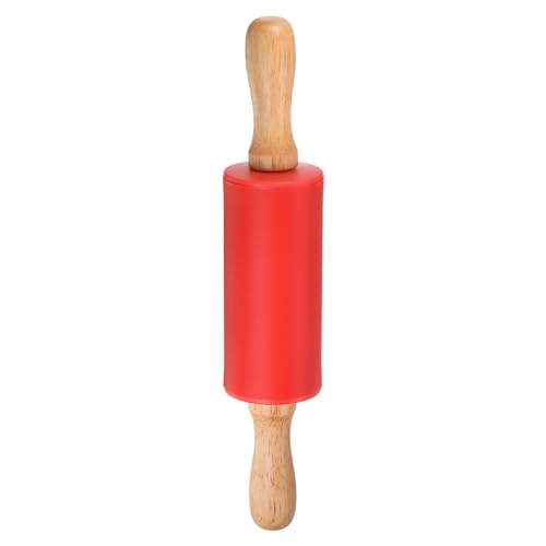 Silicone Rolling Pins for Baking 9 Inch Wooden Handle Non Stick Rolling Pin Small Roller Playdough Rolling Pins for Dough Pizza Pastry Fondant Kitchen