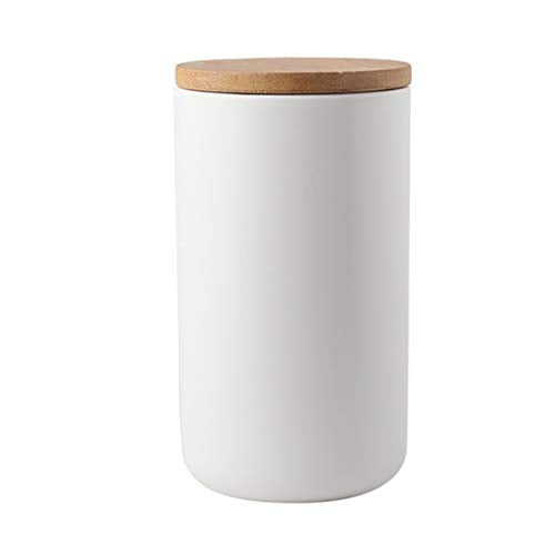 Ceramic Food Storage Jar Canister Modern Design Food Canisters with Airtight Seal Bamboo Lid