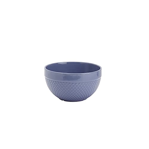 Tabletops Gallery Hobnail Style 4 Piece Blue Storm Stoneware Nesting Mixing Bowl Set for Baking and Cooking