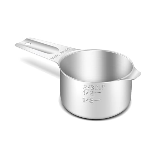 1PCS 2/3CUP (160ML, 5.3OZ) Measuring Cup, 18/8(304) Stainless Steel