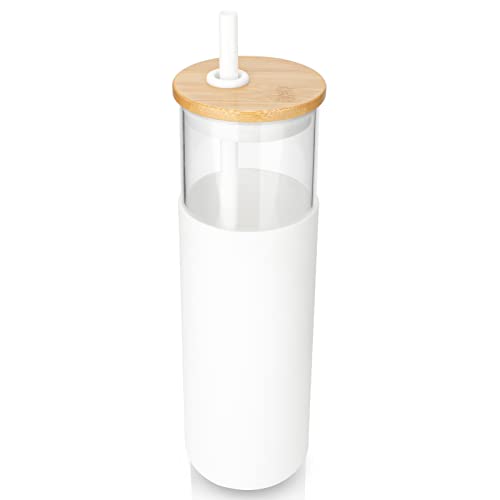 32 oz Glass Tumbler with Lids and Straws
