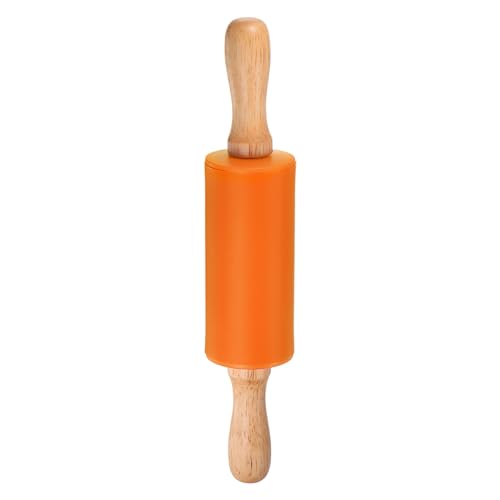 Silicone Rolling Pins for Baking 9 Inch Wooden Handle Non Stick Rolling Pin Small Roller Playdough Rolling Pins for Dough Pizza Pastry Fondant Kitchen