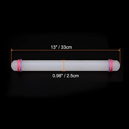 Fondant Rolling Pin 13 Inch x 0.98 Inch Adjustable Guide Rings Non