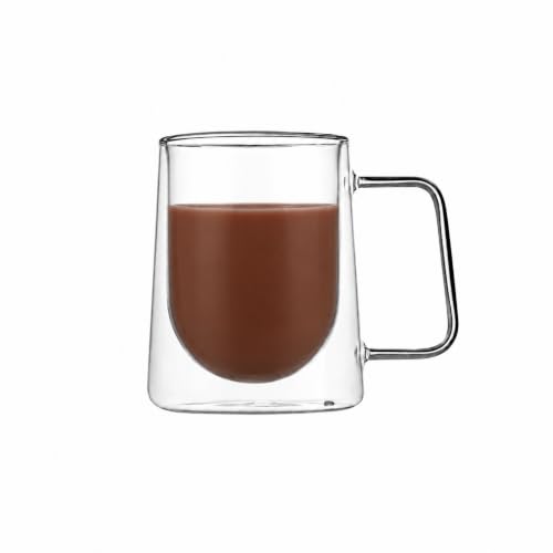 Glass Espresso Cups 12 Count 10 Ounces Borosilicate Double Wall Glass Coffee Mugs Insulated Clear Tea Drinkware for Hot or Cold Beverages